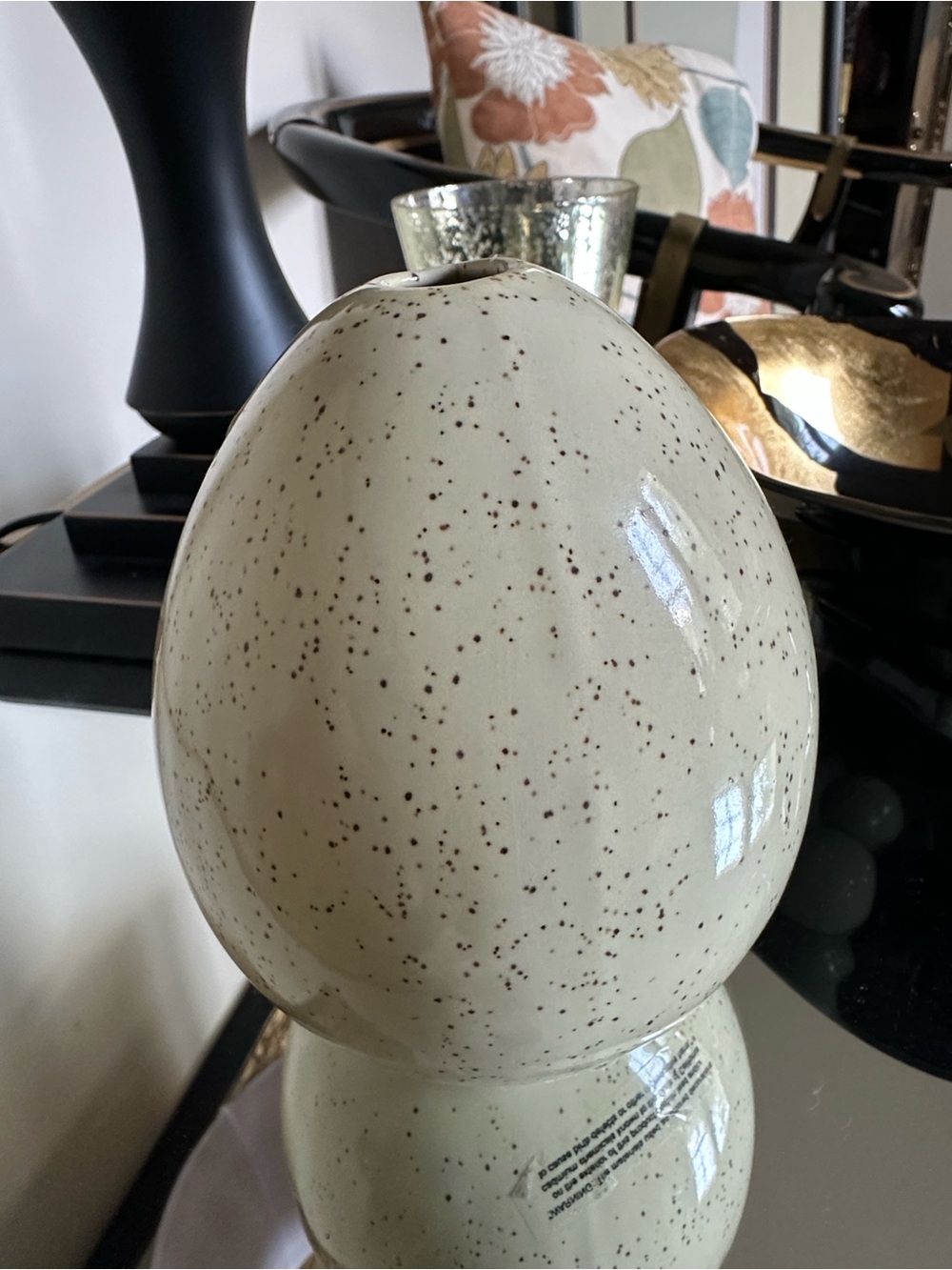 West Elm Speckled Egg Pottery Vase